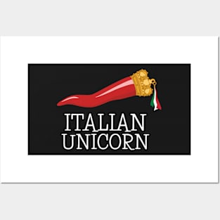 Italian Unicorn Funny Italian Lucky Charm Cornicello Posters and Art